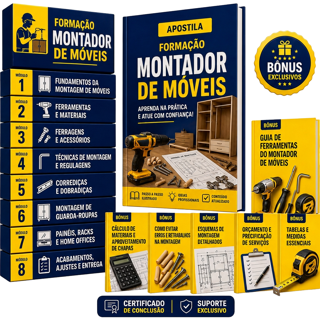 Kit do Curso Formação Montador de Móveis